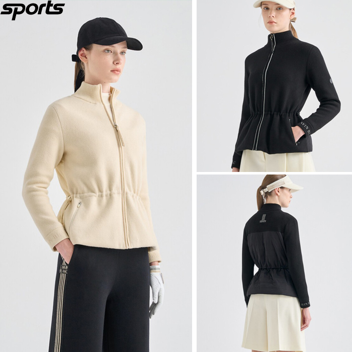 韩国代购lanvin blanc高尔夫球服25秋冬女轻质保暖束腰针织外套