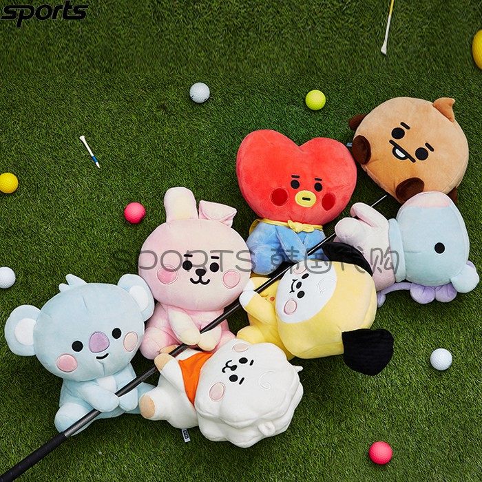 韩国直邮代购BT21 GOLF高尔夫卡通人物可爱玩偶毛绒一号木球杆套