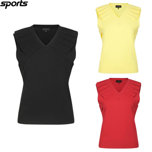 韩国代购st andrews高尔夫球服26春款女纯色V领修身运动针织背心