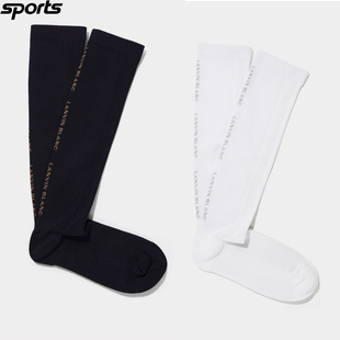 韩国代购lanvin blanc高尔夫配饰25秋女标志户外运动透气及膝长袜