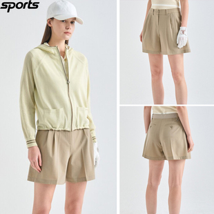 26春夏女纯色宽松轻薄弹力短裤 blanc高尔夫球裤 lanvin 韩国代购