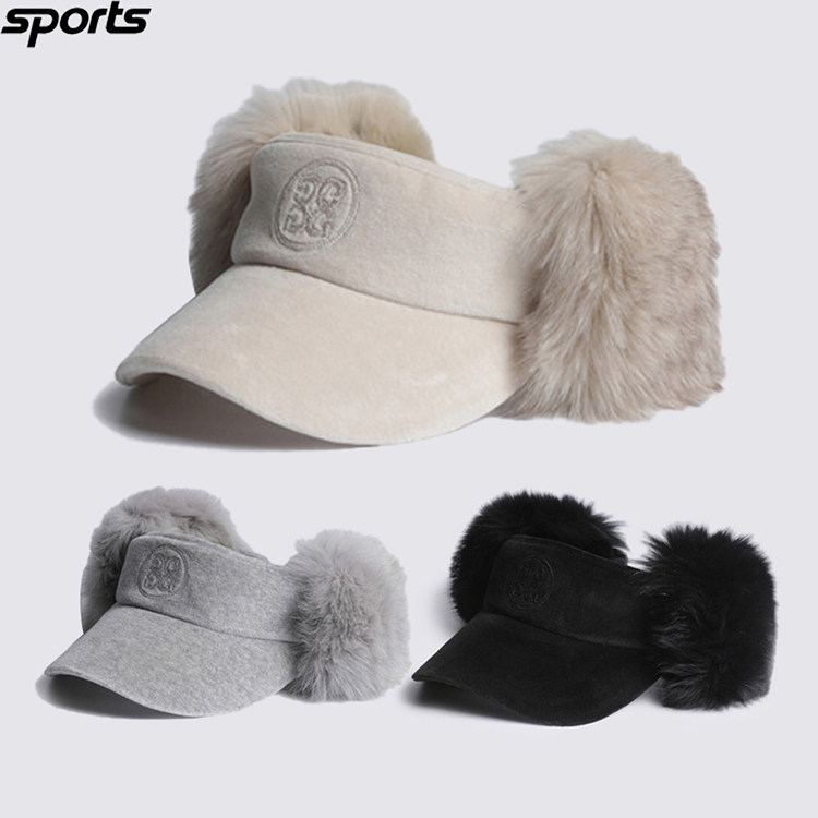 韩国代购GFORE高尔夫穿搭25年秋冬毛绒护耳保暖户外空顶帽女球帽