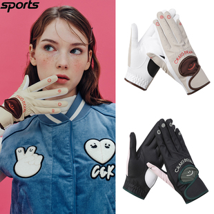 韩国代购CRAIG KARL高尔夫配饰24年秋冬季ins美甲图案拼接女手套
