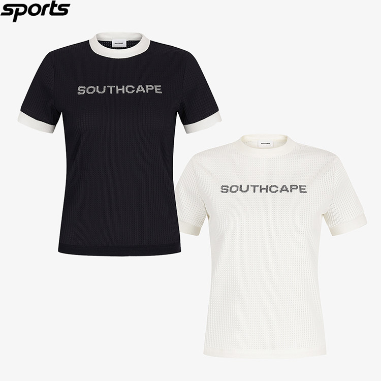 韩国代购southcape高尔夫26年春夏吸湿速干修身户外弹力短袖T恤女