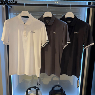 韩国代购 T恤男 titleist高尔夫穿搭25春夏弹力防晒运动POLO衫 短袖