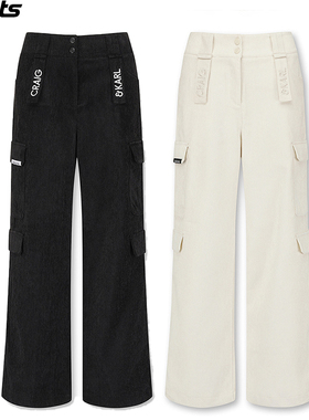 韩国代购CRAIG KARL高尔夫25冬宽松磨毛阔腿裤工装裤运动长裤女式