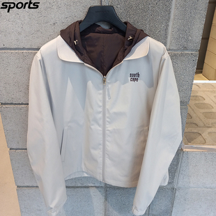 韩国代购southcape高尔夫26年春撞色连帽防风户外透气长袖外套女