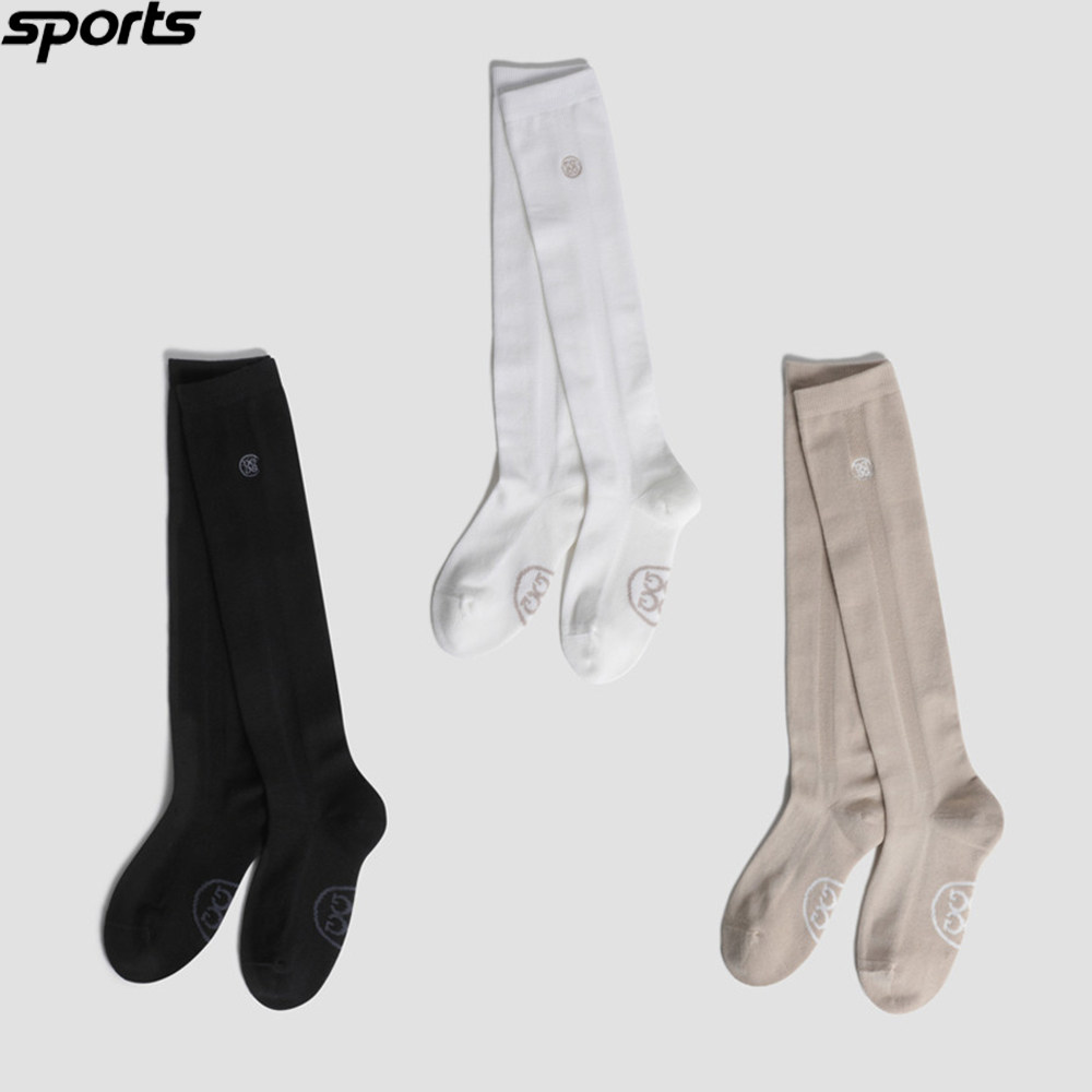 韩国代购GFORE高尔夫穿搭25春简约透气舒适运动户外中高筒女球袜
