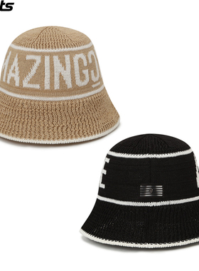 韩国代购amazingcre高尔夫配饰26春女标志配色针织运动休闲渔夫帽