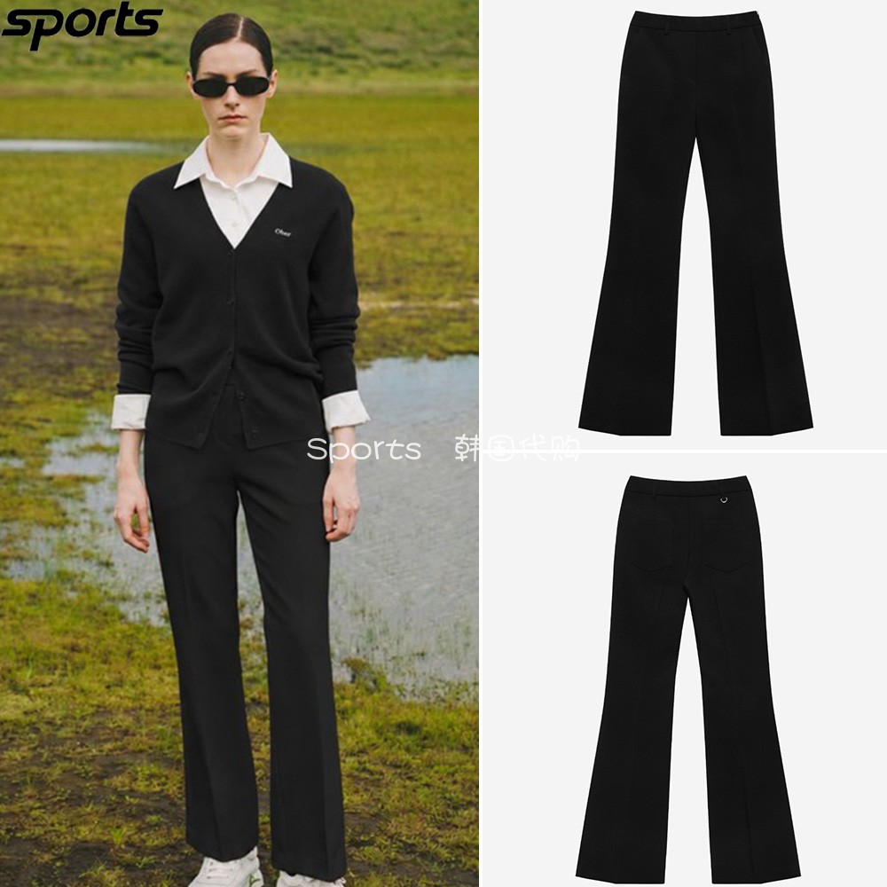 韩国代购ober golf高尔夫26秋冬户外高腰显瘦微喇叭裤运动长裤女