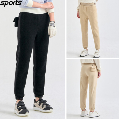 韩国代购lanvin blanc高尔夫球裤25秋冬女保暖弹力修身束脚长裤