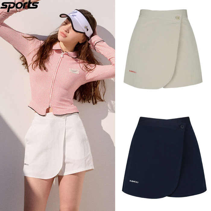 韩国代购Kandini高尔夫球裙25春夏女子GOLF标志轻质弹力短裙裤