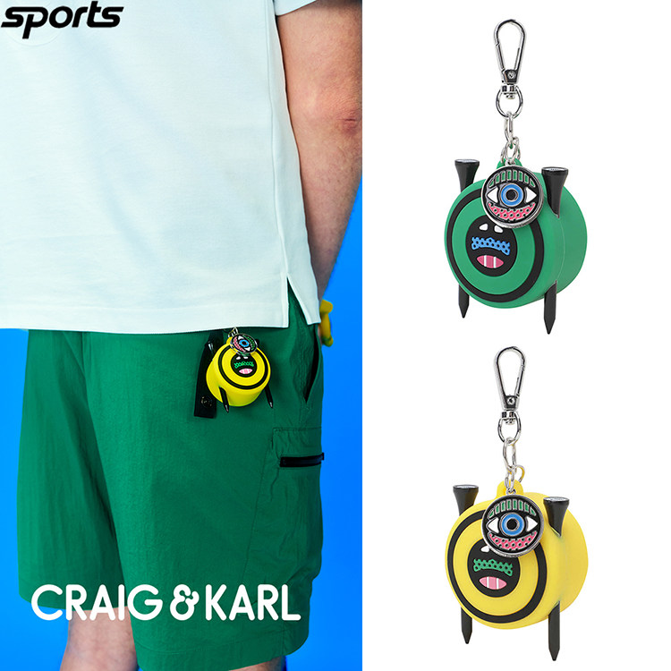 韩国代购CRAIG KARL高尔夫25年立体彩色运动球TEE马克挂件小球袋