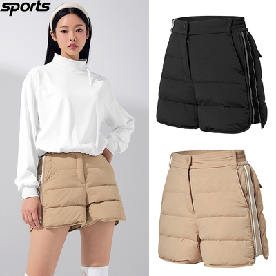 韩国代购xexymix高尔夫25冬加厚防风保暖抗寒运动户外羽绒短裤女