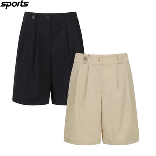 韩国代购st andrews高尔夫球裤26春夏女纯色褶皱宽松运动半身裤