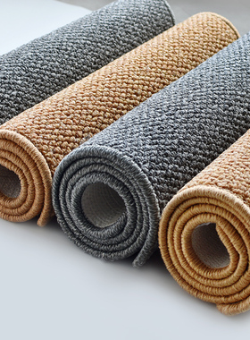 厨房地垫吸水防油防滑家用脚垫日式复古茶室仿剑麻灰色地毯可裁剪