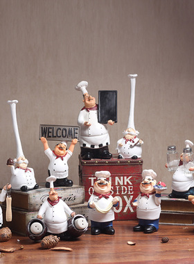 厨师摆件咖啡厅陈设西餐厅摆设饭店蛋糕店装饰品欧式玄关厨房酒柜