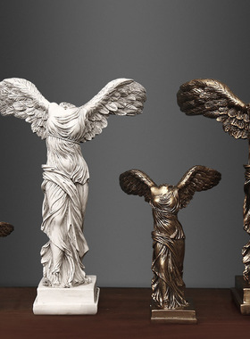 玄关胜利女神人物像雕塑树脂工艺品家居装饰摆件样板房书房摆件