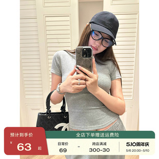 店 灰色短袖 休闲裤 子 王少女 两件套装 正肩圆领t恤上衣显瘦直筒裤