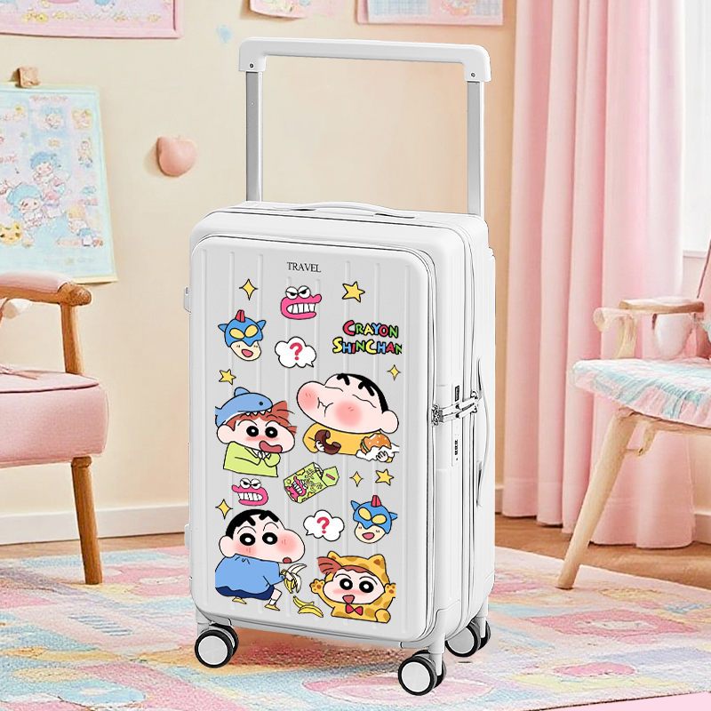 蜡笔小新侧开盖深仓行李箱2025新款卡通可登机女旅行拉杆密码箱男