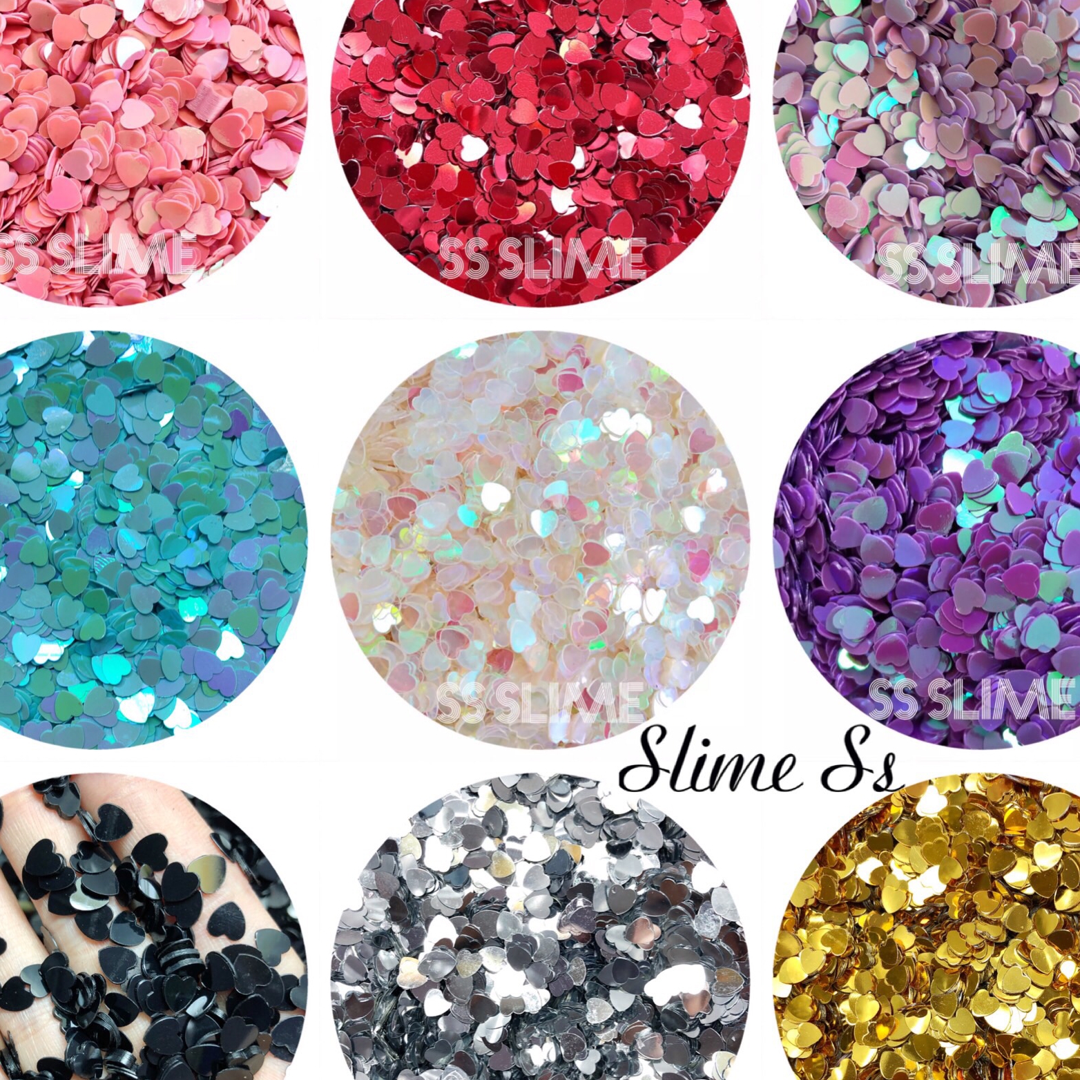 史莱姆创意diy手工装饰物填充物爱心大桃心手机壳滴胶5mm