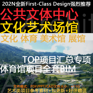 公共文体中心文化体育美术馆建筑设计方案SU施工图CAD艺术馆