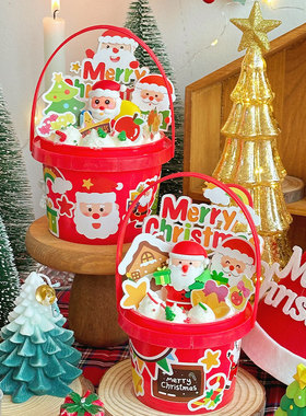 网红圣诞节红色奶油桶蛋糕装饰圣诞老人MerryChristmas圣诞插件