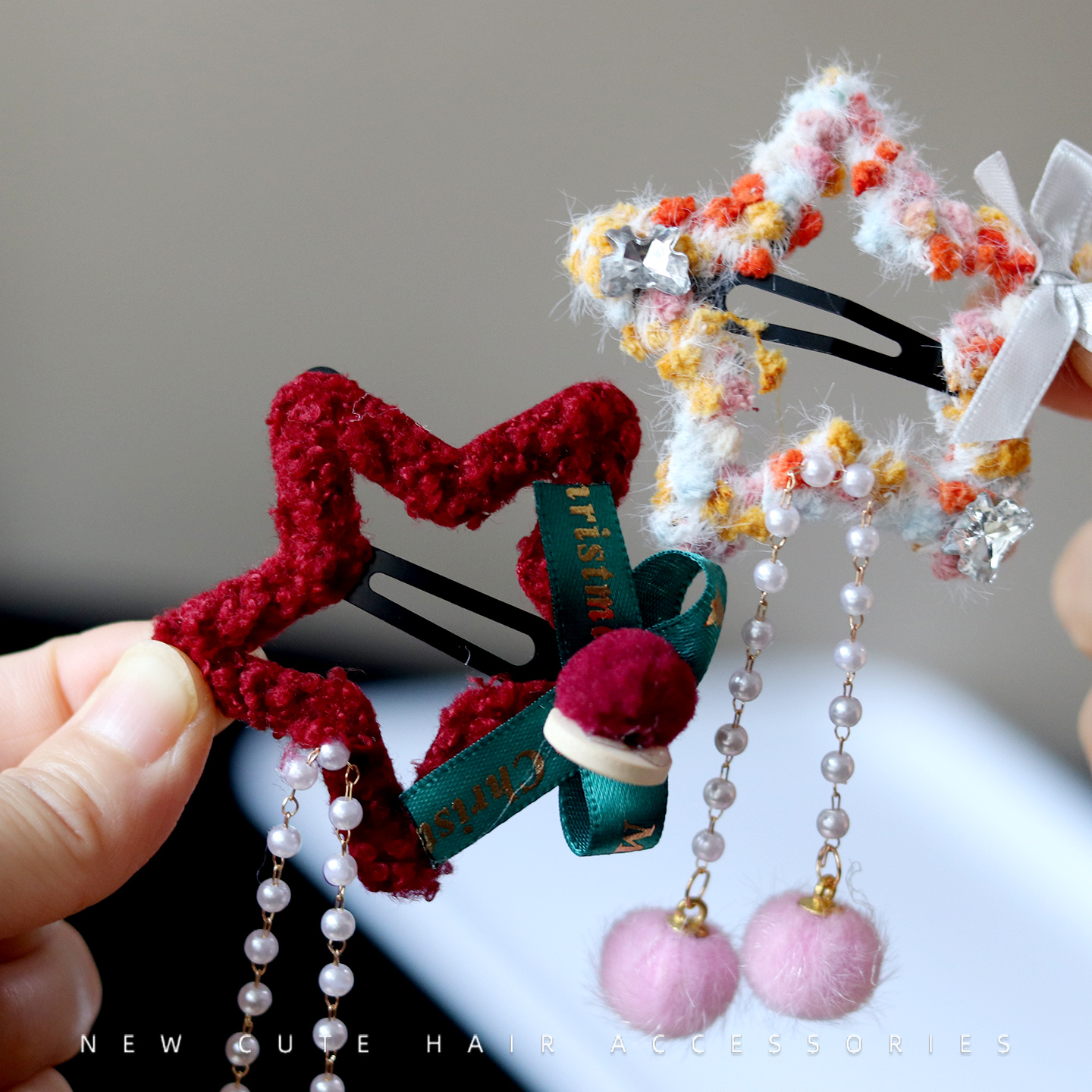 儿童碎发毛绒星星发夹