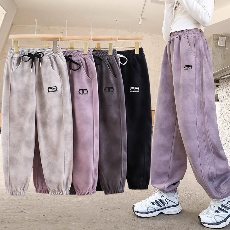 女童裤子春秋渐变网红洋气脏脏裤