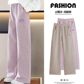 子2025新款 秋冬款 休闲儿童阔腿裤 女童加绒裤 中大童加厚直筒运动裤