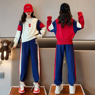 女童春装套装2026新款儿童春秋洋气时髦12岁大童纯棉宽松15运动装