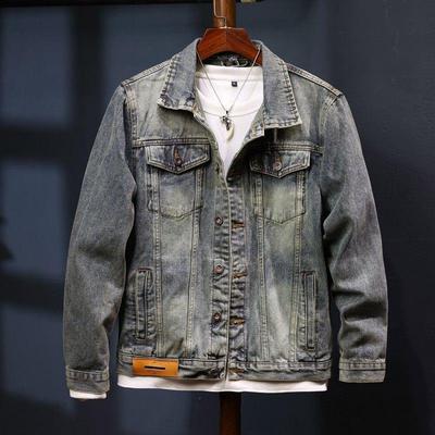 复古水洗牛仔外套男204春