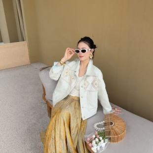 百搭休闲外套女 设计感刺绣宽松牛仔上衣DT.Dong欧货2026春节新款