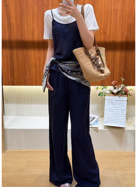 欧洲站2026夏季新款DT.Dong法式假两件背心短袖T恤屁帘阔腿裤套装