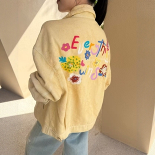 欧洲站2026春季新款DT.Dong设计感字母刺绣花朵外套气质牛仔上衣