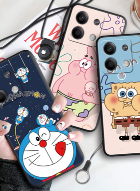 适用红米note13手机壳hmnotel3外套RdemiNote13磨砂HongmiN0te13。保护套miuiNote13防摔新款全包边蓝胖子女