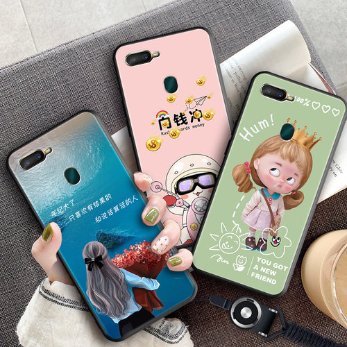 送钢化膜OPPOA7X手机壳pbbm00新品外壳oppoa7x保护套oppo F9全包边oppoa7x软硅胶壳0pp0啊7x挂绳PBBMOO小清新
