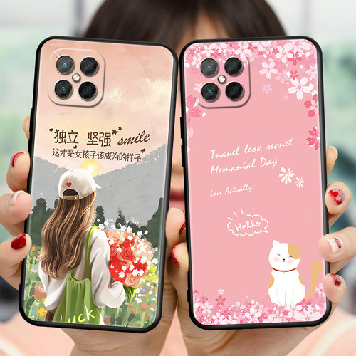 适用华为荣耀play5手机壳网红爆款hjcan90男女个性外壳honorplay5硅胶软保护套钢化膜piay5 全包防摔商务情侣