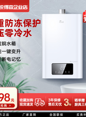 红日热水器家用零冷水洗澡节能智能恒温大容量壁挂式热水器EL13T