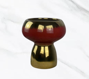 全新高脚蘑菇型电镀陶瓷花盆北欧风格 居家客厅多肉绿植自由组合