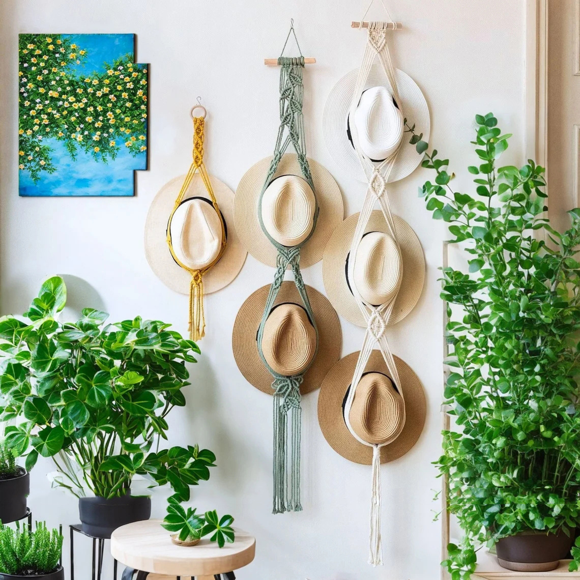 帽子收纳神器编织挂件挂毯鸭舌棒球太阳帽装饰墙面装饰展示架挂绳