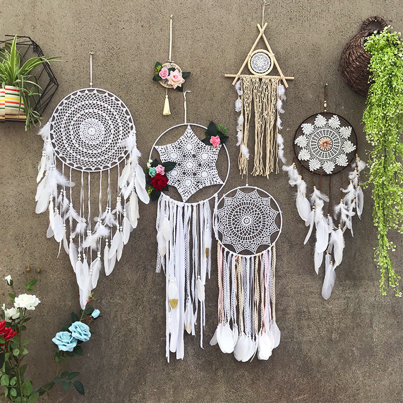 婚庆道具捕梦网羽毛大号森林婚礼装饰挂饰布置挂件舞台迎宾背景墙