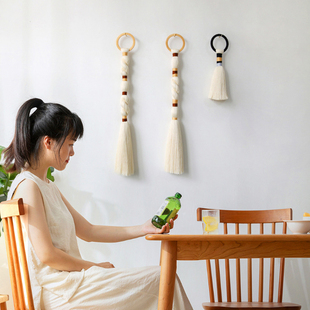 有点甜 小件圆球挂毯球形流苏装饰壁挂门把手挂件房间氛围感挂坠