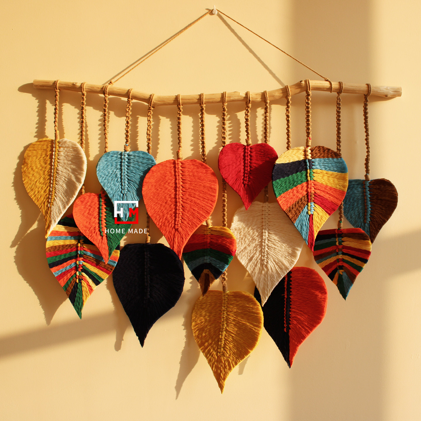 摩洛哥色壁毯手编挂毯民宿树叶棉绳挂件墙面装饰波西米亚叶子挂饰,居家布艺,挂毯/壁毯,淘宝优惠券,粉丝福利购,淘宝优惠卷