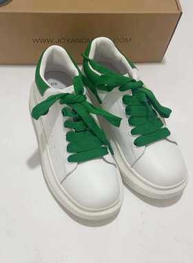 专柜玛丽正品春秋款运动纯色扁鞋带百搭适用麦昆小白鞋女鞋15331W