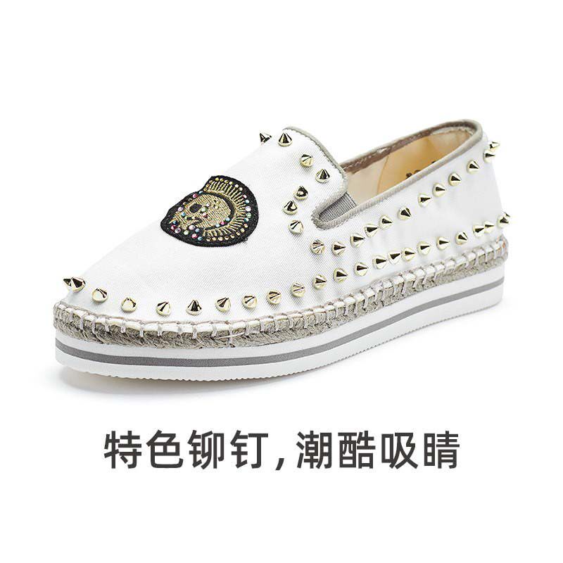 专柜玛丽正品春夏新款一脚蹬铆钉松糕休闲渔夫鞋帆布鞋女鞋51321W