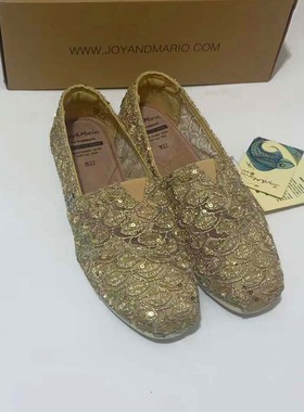 专柜玛丽正品23夏款平底镂空蕾丝帆布鞋透气懒人一脚蹬女鞋62360W