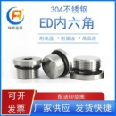 M10 瑞邦304不锈钢内六角带ED圈法兰面堵头管帽油塞G1