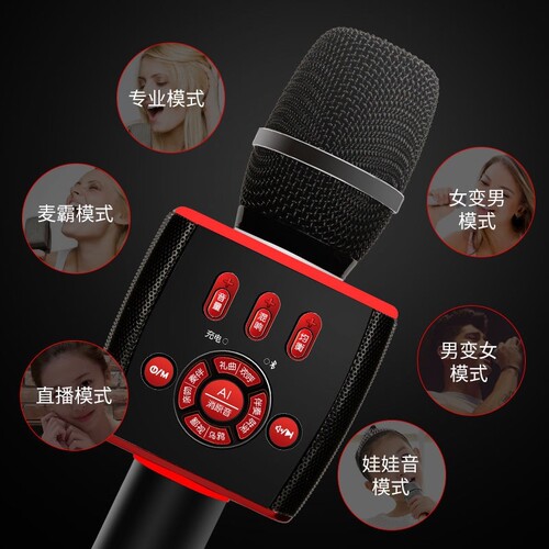 hifier/屁颠虫F2唱歌话筒音响一体声卡无线蓝牙手机全民麦克风K歌