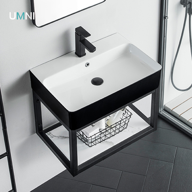UMNI陶瓷盆单孔不锈钢阳台洗漱台